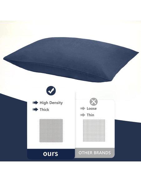 Juego de 2 Fundas Almohada, Protector de Almohada, 100% Microfibra, Cierre con Cremallera, Transpirable, Extra Suave