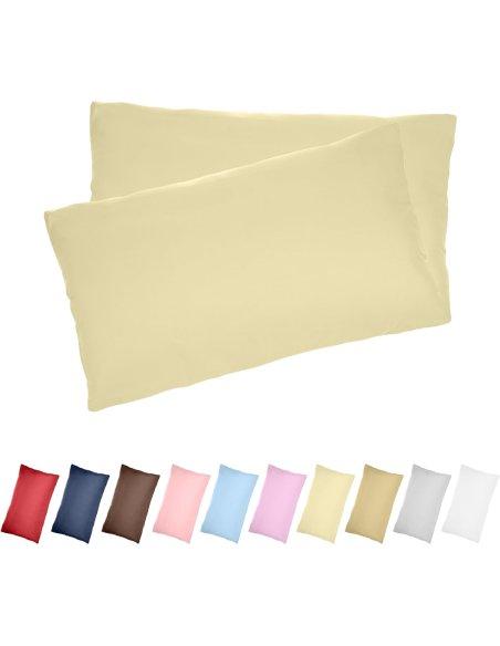 Juego de 2 Fundas Almohada, Protector de Almohada, 100% Microfibra, Cierre con Cremallera, Transpirable, Extra Suave