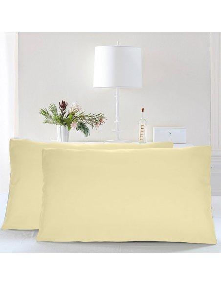 Juego de 2 Fundas Almohada, Protector de Almohada, 100% Microfibra, Cierre con Cremallera, Transpirable, Extra Suave