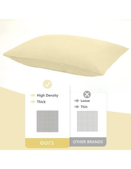 Juego de 2 Fundas Almohada, Protector de Almohada, 100% Microfibra, Cierre con Cremallera, Transpirable, Extra Suave