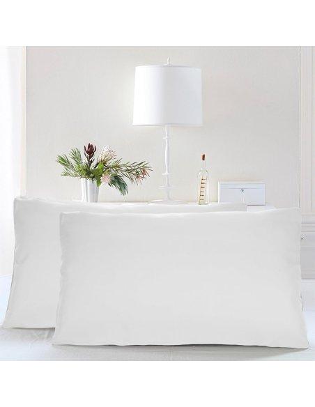 Juego de 2 Fundas Almohada, Protector de Almohada, 100% Microfibra, Cierre con Cremallera, Transpirable, Extra Suave