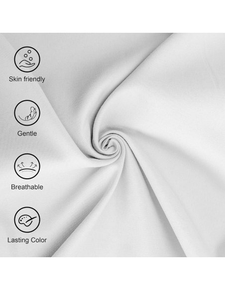 Juego de 2 Fundas Almohada, Protector de Almohada, 100% Microfibra, Cierre con Cremallera, Transpirable, Extra Suave