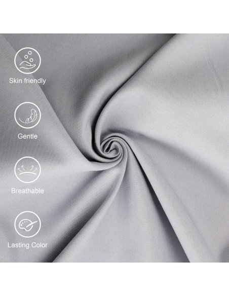 Juego de 2 Fundas Almohada, Protector de Almohada, 100% Microfibra, Cierre con Cremallera, Transpirable, Extra Suave