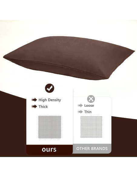 Juego de 2 Fundas Almohada, Protector de Almohada, 100% Microfibra, Cierre con Cremallera, Transpirable, Extra Suave