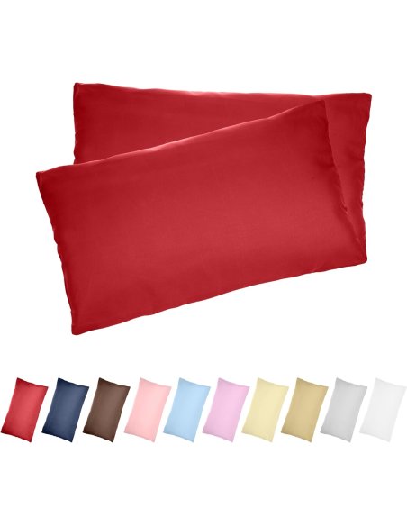 Juego de 2 Fundas Almohada, Protector de Almohada, 100% Microfibra, Cierre con Cremallera, Transpirable, Extra Suave