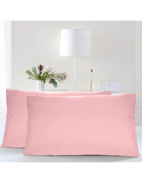 Juego de 2 Fundas Almohada, Protector de Almohada, 100% Microfibra, Cierre con Cremallera, Transpirable, Extra Suave