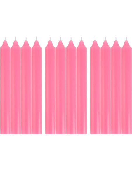 Velas de Mesa Sin Perfume, Colores Neón 17x2 cm - Duración 7 Horas