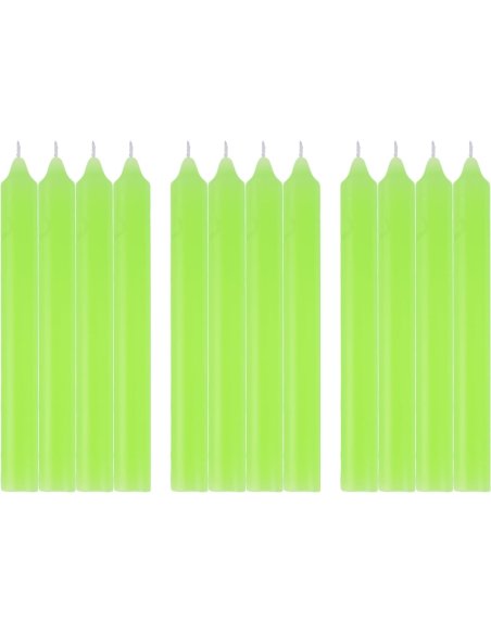 Velas de Mesa Sin Perfume, Colores Neón 17x2 cm - Duración 7 Horas