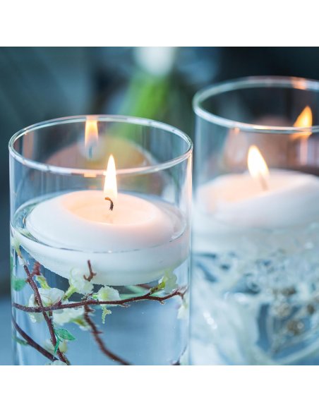 Velas Flotantes Decorativas Sin Perfume, 4.6x3 cm, Duración 4 Horas
