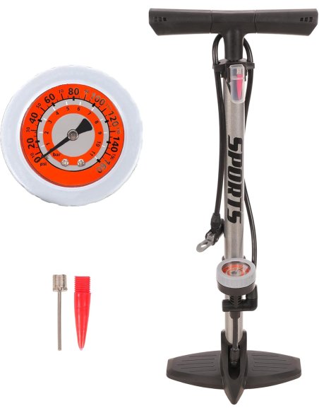 Bomba Bicicleta Bomba de Pie con Manometro Profesional para Válvulas Presta y Schrader Hinchador Bicicleta Alta Presión 160PSI