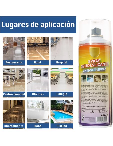 Spray Antideslizante Transparente Multisuperficie - Ideal para Ducha, Bañera, Escaleras y Más, 400ml