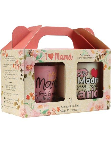 Pack de 2 Velas Aromáticas, Vela en Vaso de Cristal de Cera Vegetal, 8.5x7cm, 2x30h, 2x140g