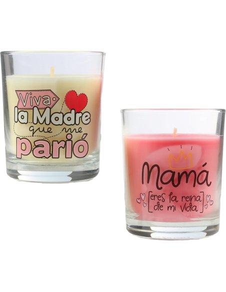Pack de 2 Velas Aromáticas, Vela en Vaso de Cristal de Cera Vegetal, 8.5x7cm, 2x30h, 2x140g