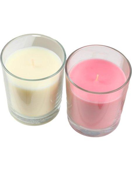 Pack de 2 Velas Aromáticas, Vela en Vaso de Cristal de Cera Vegetal, 8.5x7cm, 2x30h, 2x140g