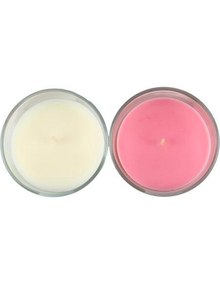 Pack de 2 Velas Aromáticas, Vela en Vaso de Cristal de Cera Vegetal, 8.5x7cm, 2x30h, 2x140g