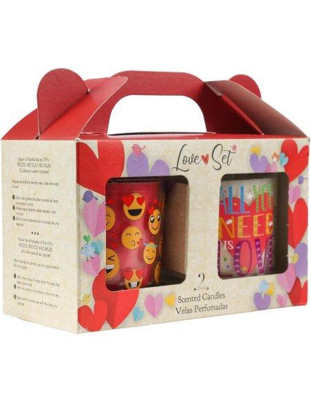 Pack de 2 Velas Aromáticas, Vela en Vaso de Cristal de Cera Vegetal, 8.5x7cm, 2x30h, 2x140g