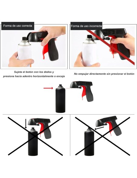 Empuñadura para Aerosol de Pintura, Soporte para Pistola de Pintura Aerosol, Pistola Original para Botes de Spray Aerosol