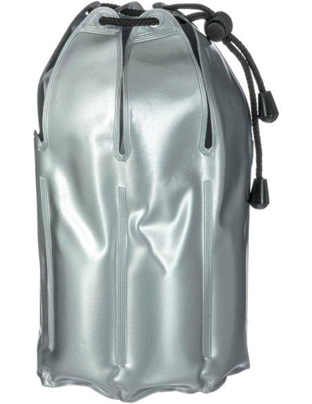 Enfriador de Botellas de Vino con Gel - Rápido y Fácil, PVC Color Plata, Diámetro 11cm, Altura 21.5cm, Banda Elástica
