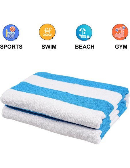Toalla de Playa Grande Antiarena, 90x170 cm, 70% Algodón 30% Poliéster - Toallas de Piscina, Suave, de Secado Rápido