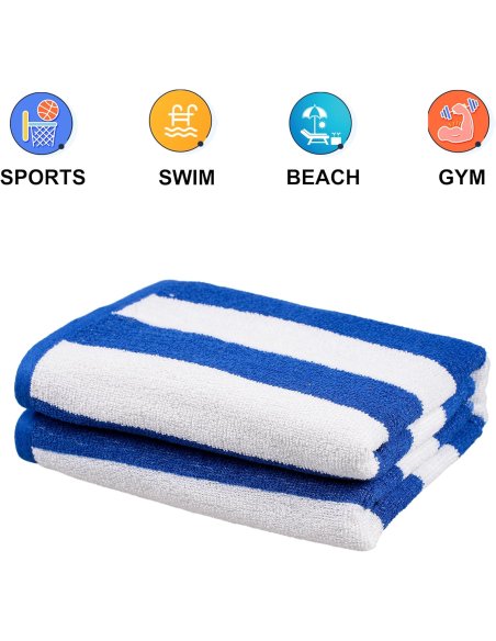 Toalla de Playa Grande Antiarena, 90x170 cm, 70% Algodón 30% Poliéster - Toallas de Piscina, Suave, de Secado Rápido