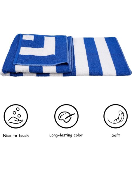 Toalla de Playa Grande Antiarena, 90x170 cm, 70% Algodón 30% Poliéster - Toallas de Piscina, Suave, de Secado Rápido
