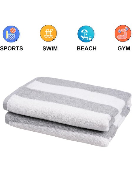 Toalla de Playa Grande Antiarena, 90x170 cm, 70% Algodón 30% Poliéster - Toallas de Piscina, Suave, de Secado Rápido