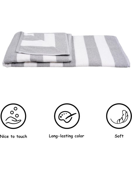 Toalla de Playa Grande Antiarena, 90x170 cm, 70% Algodón 30% Poliéster - Toallas de Piscina, Suave, de Secado Rápido