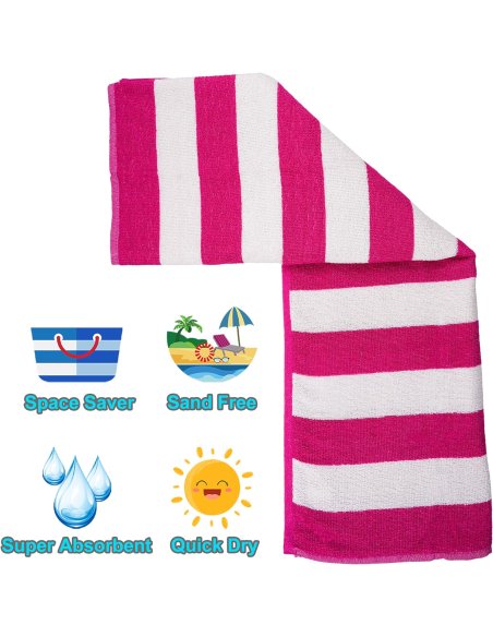Toalla de Playa Grande Antiarena, 90x170 cm, 70% Algodón 30% Poliéster - Toallas de Piscina, Suave, de Secado Rápido
