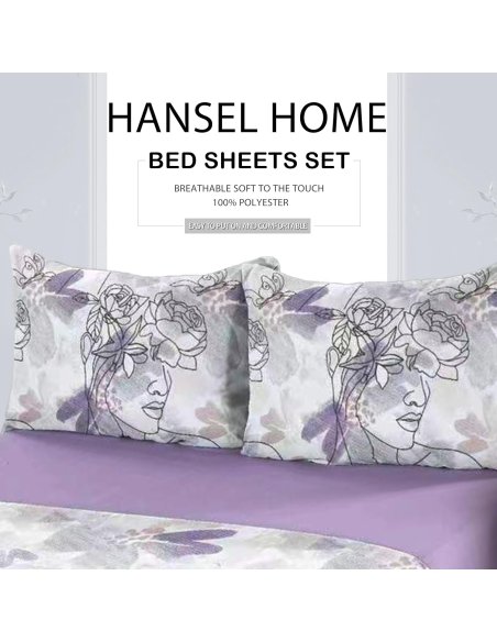 Juego de Sábanas Microfibra Extra Suave, Sábanas Bajera Ajustable, Encimera