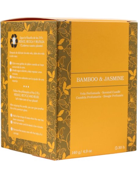 Vela Perfumada Botanical, Vela en Vaso de Cristal con Tapa de Corcho - Velas Cera Vegetal, 8.5x7cm, 140g x 1 unidad