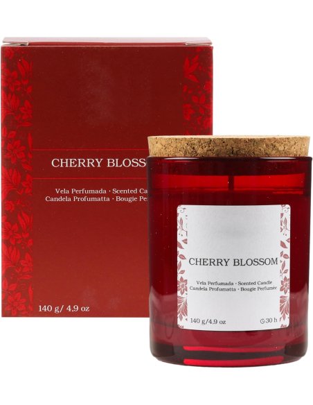 Vela Perfumada Botanical, Vela en Vaso de Cristal con Tapa de Corcho - Velas Cera Vegetal, 8.5x7cm, 140g x 1 unidad