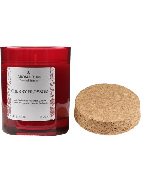 Vela Perfumada Botanical, Vela en Vaso de Cristal con Tapa de Corcho - Velas Cera Vegetal, 8.5x7cm, 140g x 1 unidad