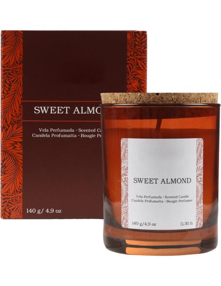 Vela Perfumada Botanical, Vela en Vaso de Cristal con Tapa de Corcho - Velas Cera Vegetal, 8.5x7cm, 140g x 1 unidad