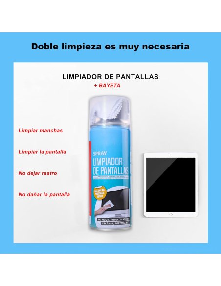 Limpia Pantallas Avanzado con Paño de Microfibra, Limpiador para Gafas, Pantalla de Ordenador, Teléfono Móvil