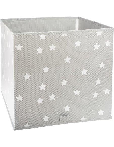Cajas Almacenaje Infantil, Plegable Cuadrados Cestas de Almacenamiento,Caja de Tela, Cesta De Ordenación Infantil, Gris Estrella