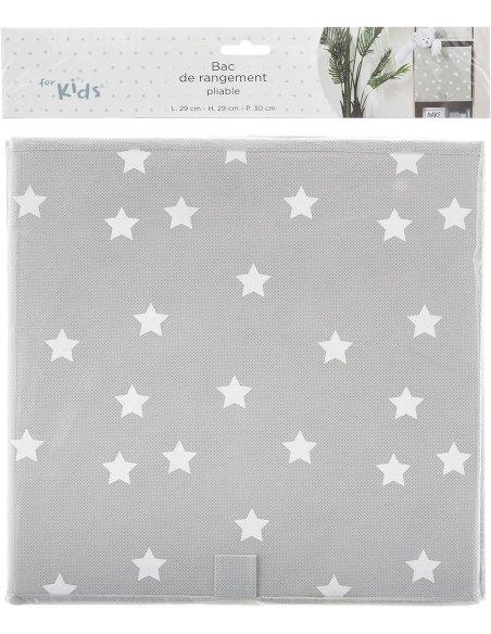 Cajas Almacenaje Infantil, Plegable Cuadrados Cestas de Almacenamiento,Caja de Tela, Cesta De Ordenación Infantil, Gris Estrella