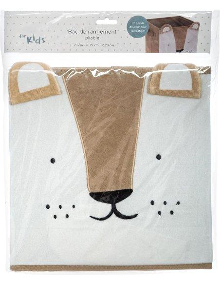 Cajas Almacenaje Infantil, Plegable Cuadrados Cestas de Almacenamiento,Caja de Tela, Cesta De Ordenación Infantil, León