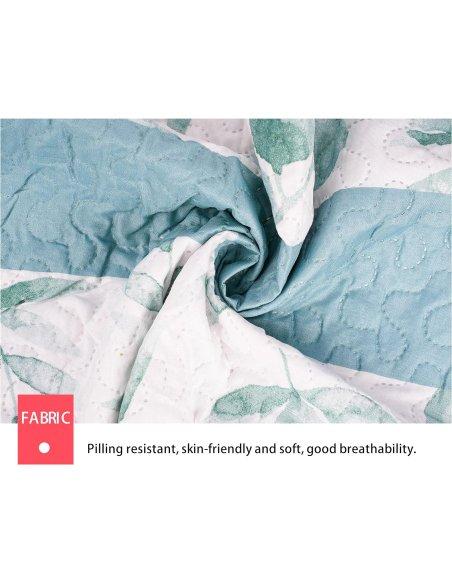 Colcha Bouti Estampada Microfibra Extra Suave, Bicolor Reversible, Cubrecama Fina, para Verano y Entretiempo