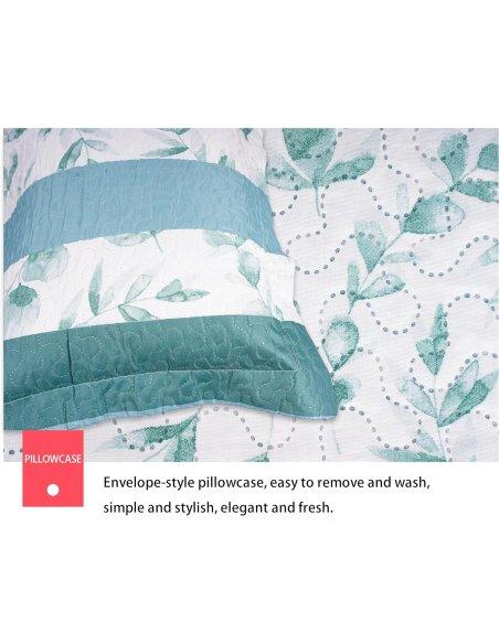 Colcha Bouti Estampada Microfibra Extra Suave, Bicolor Reversible, Cubrecama Fina, para Verano y Entretiempo