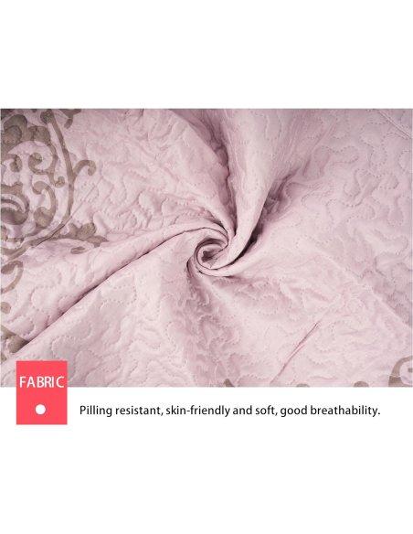 Colcha Bouti Estampada Microfibra Extra Suave, Bicolor Reversible, Cubrecama Fina, para Verano y Entretiempo