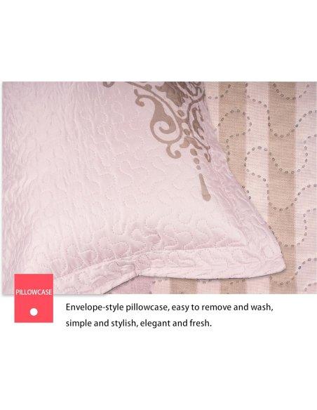 Colcha Bouti Estampada Microfibra Extra Suave, Bicolor Reversible, Cubrecama Fina, para Verano y Entretiempo