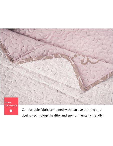 Colcha Bouti Estampada Microfibra Extra Suave, Bicolor Reversible, Cubrecama Fina, para Verano y Entretiempo