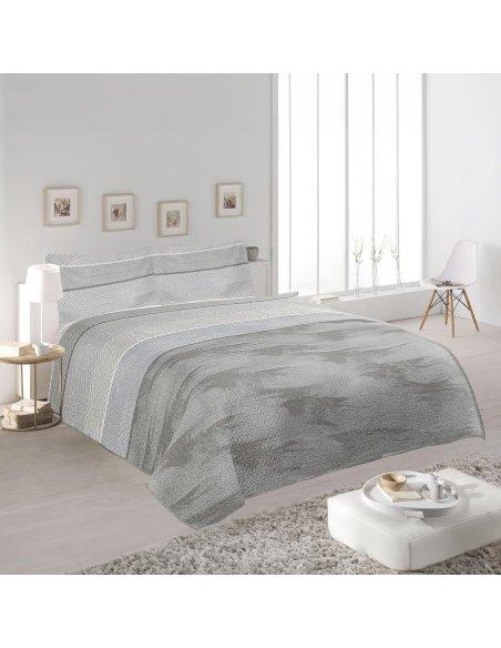 Colcha Bouti Estampada Microfibra Extra Suave, Bicolor Reversible, Cubrecama Fina, para Verano y Entretiempo