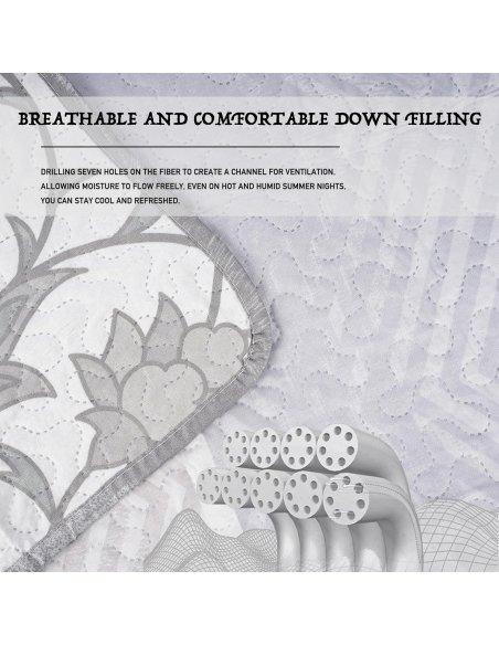 Colcha Bouti Estampada Microfibra Extra Suave, Bicolor Reversible, Cubrecama Fina, para Verano y Entretiempo