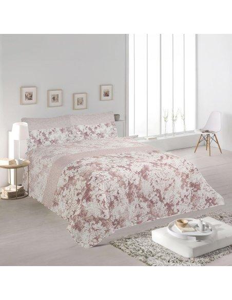 Colcha Bouti Estampada Microfibra Extra Suave, Bicolor Reversible, Cubrecama Fina, para Verano y Entretiempo