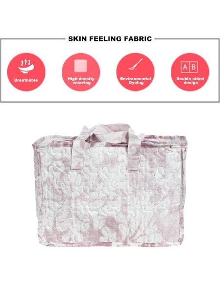 Colcha Bouti Estampada Microfibra Extra Suave, Bicolor Reversible, Cubrecama Fina, para Verano y Entretiempo