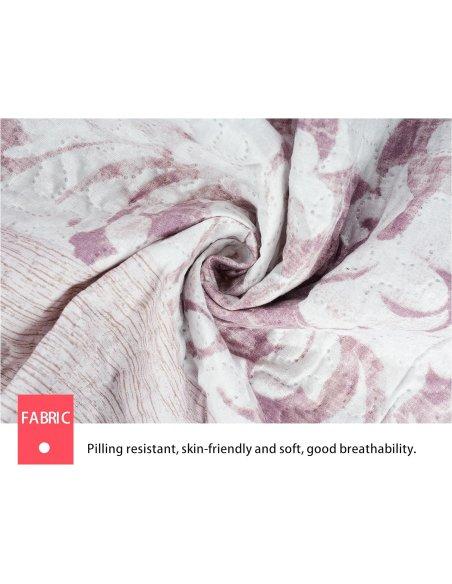 Colcha Bouti Estampada Microfibra Extra Suave, Bicolor Reversible, Cubrecama Fina, para Verano y Entretiempo