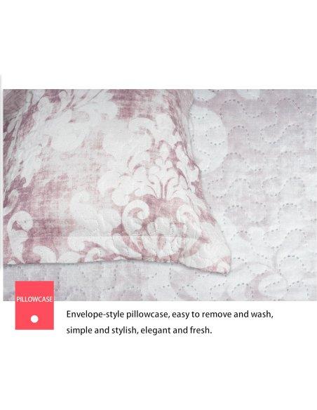 Colcha Bouti Estampada Microfibra Extra Suave, Bicolor Reversible, Cubrecama Fina, para Verano y Entretiempo