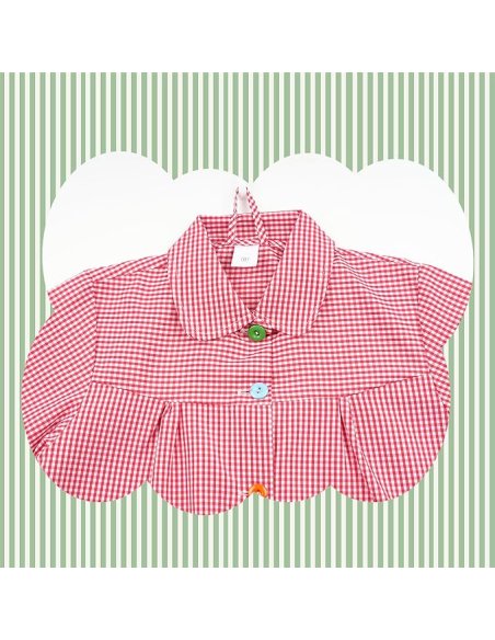 Bata Escolar, Babi Escolar Infantil para Guarderia y Colegio, Bata Escolar Niño Niña con Botones y Cuello