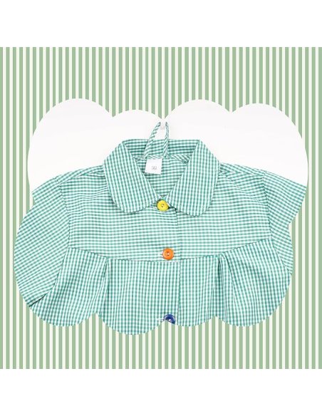 Bata Escolar, Babi Escolar Infantil para Guarderia y Colegio, Bata Escolar Niño Niña con Botones y Cuello